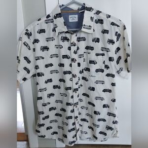 Rebel James & Charli Button Down Car Truck Print Shirt L
